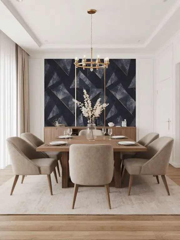bold wallpaper transforms dining area