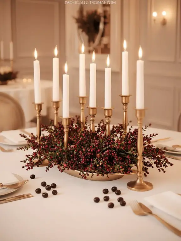 brass candle holders centerpiece elegance