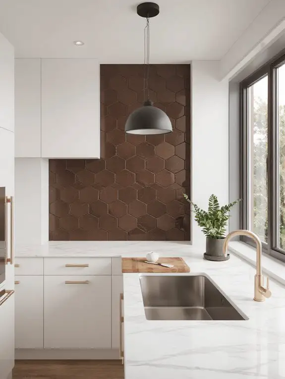 chocolate brown hexagon elegance