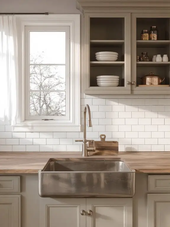classic white subway backsplash