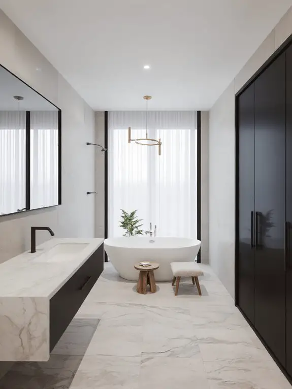 clean uncluttered bathroom aesthetic