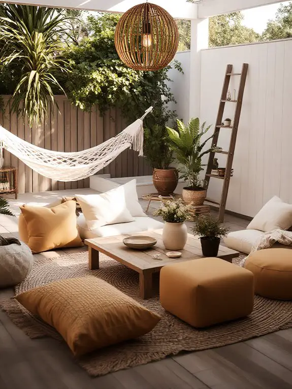 comfortable boho patio accessories