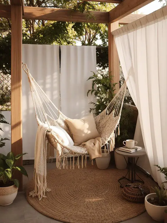 cozy boho macram hammock