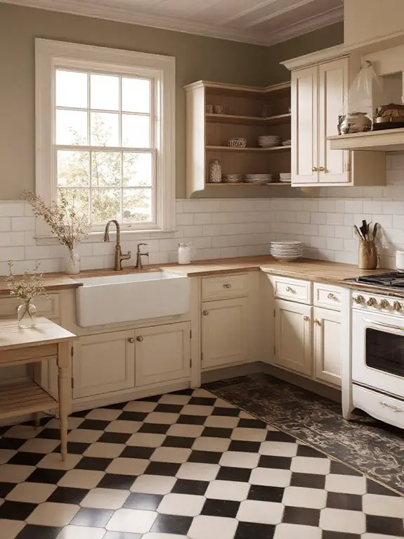 cozy checkered farmhouse flooring