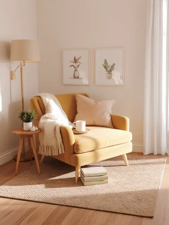 cozy reading sanctuary created