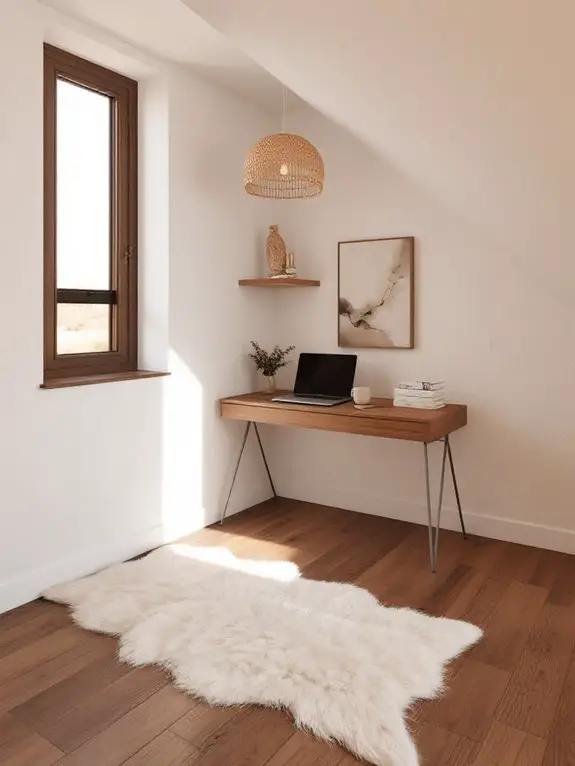 cozy under stair office nook