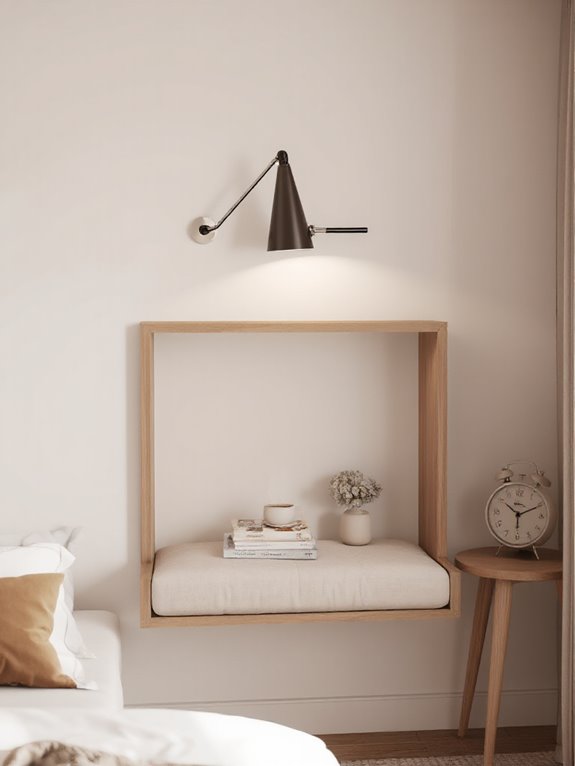 cozy wall mounted reading nook