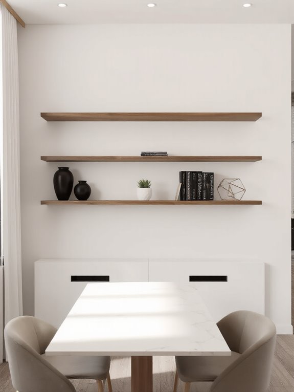 decorative floating shelf styling