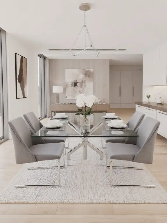 durable modern glass dining