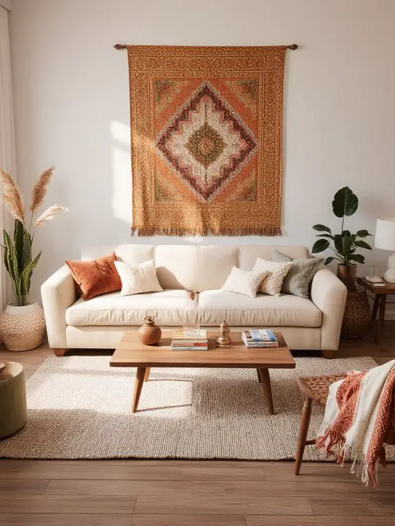 earthy tones with vibrant accents