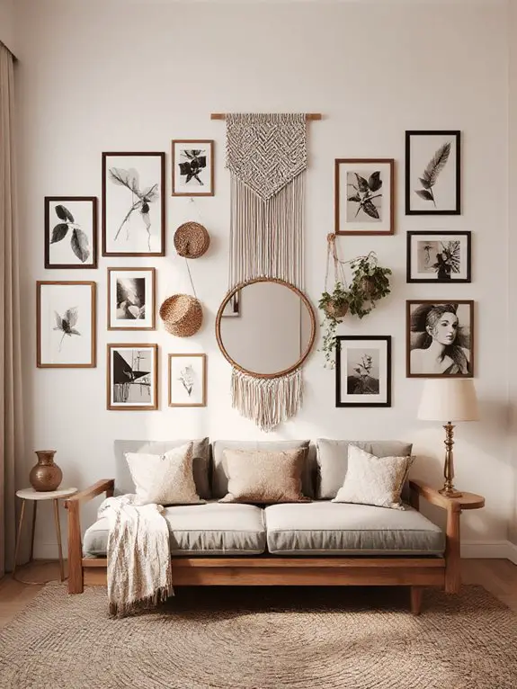 eclectic gallery wall arrangement