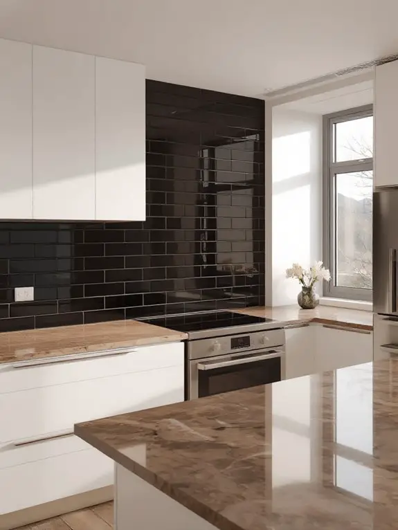 elegant modern kitchen contrast