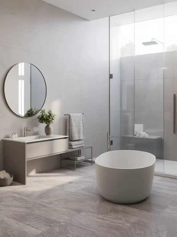 elegant monochromatic bathroom design