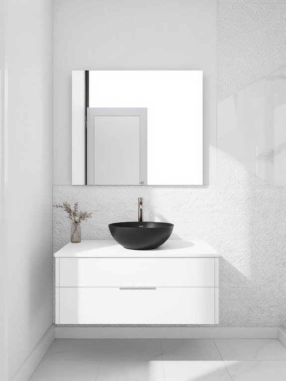 frameless mirror enhances space