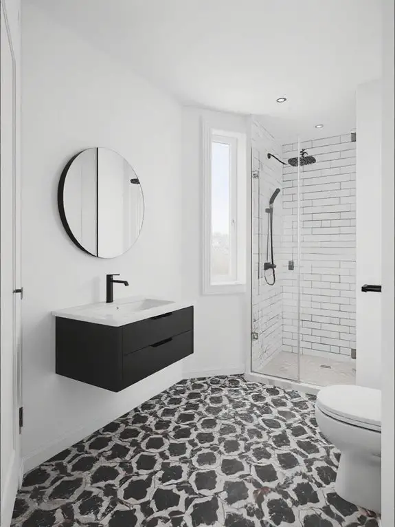 geometric patterned floor tiles