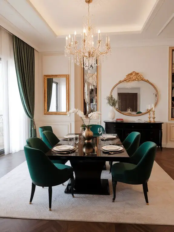 glamorous dining room accents