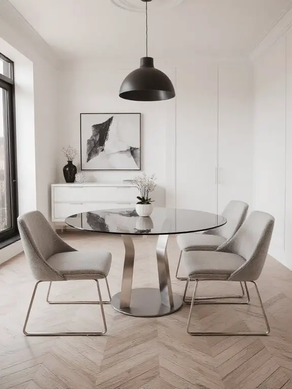 glass tabletop enhances spaces