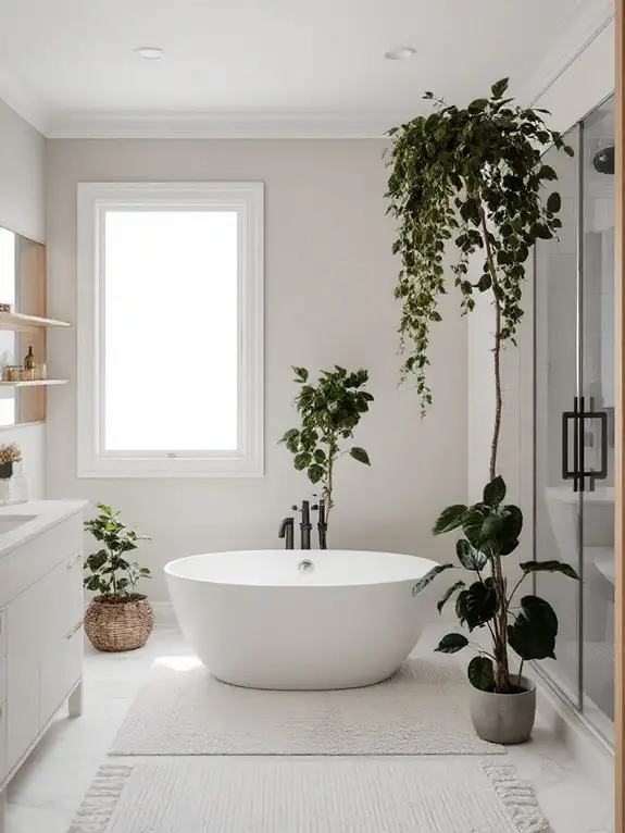 indoor plants enhance bathrooms