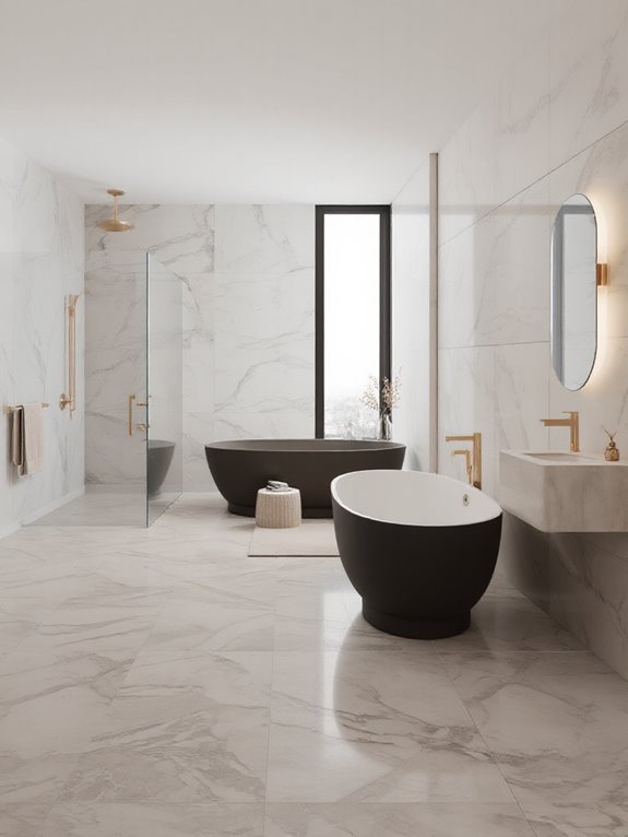 large format tiles installation