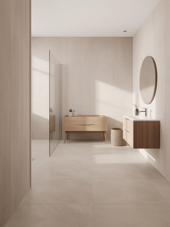 large tiles spacious aesthetic