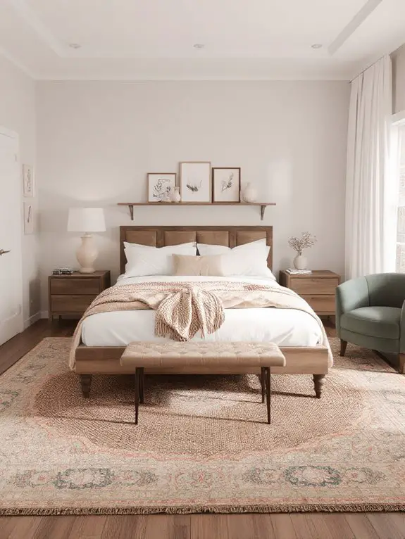 layered rugs create warmth