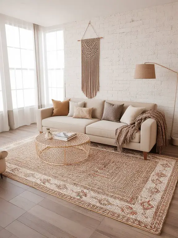 layered textured rug design