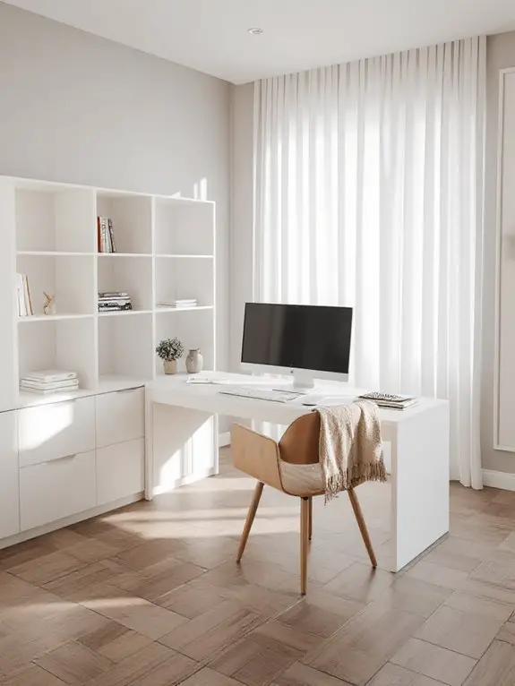 light airy minimalist workspace