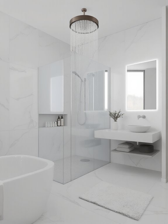 luxurious rainfall shower experience