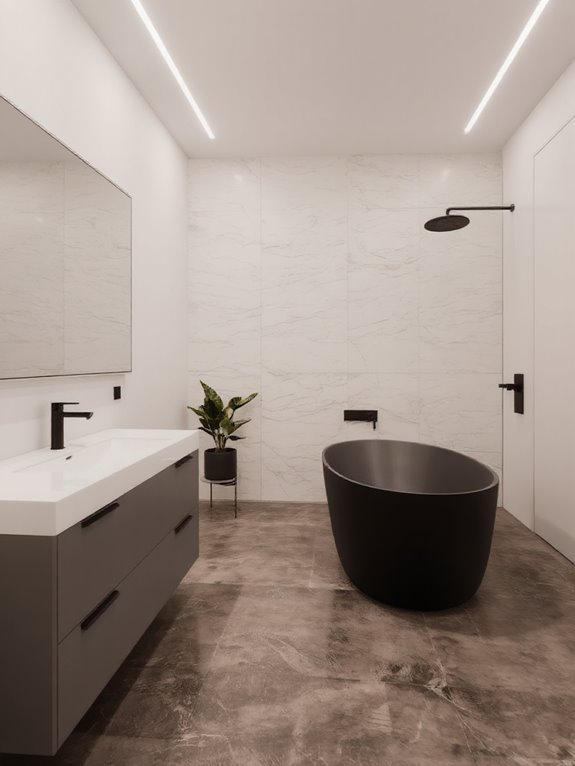 matte finishes enhance bathrooms