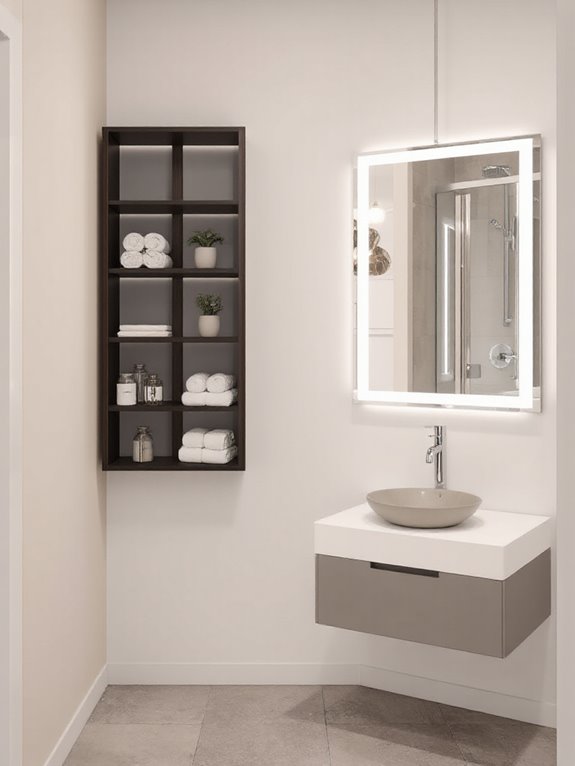 maximize bathroom vertical storage