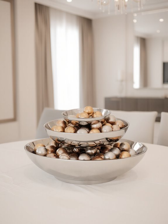 metallic orb centerpiece elegance