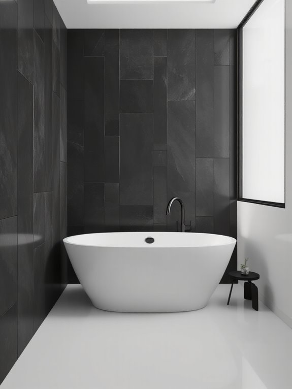 monochrome tile bathroom design