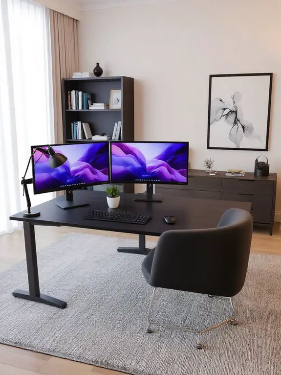 multi monitor ergonomic productivity setup