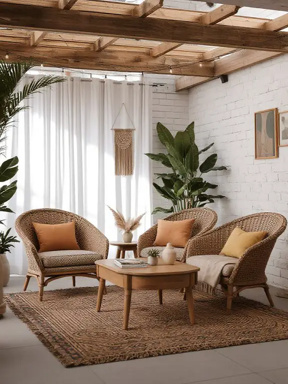 natural cozy woven seating