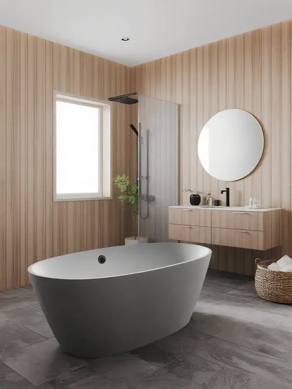 natural materials in bathrooms