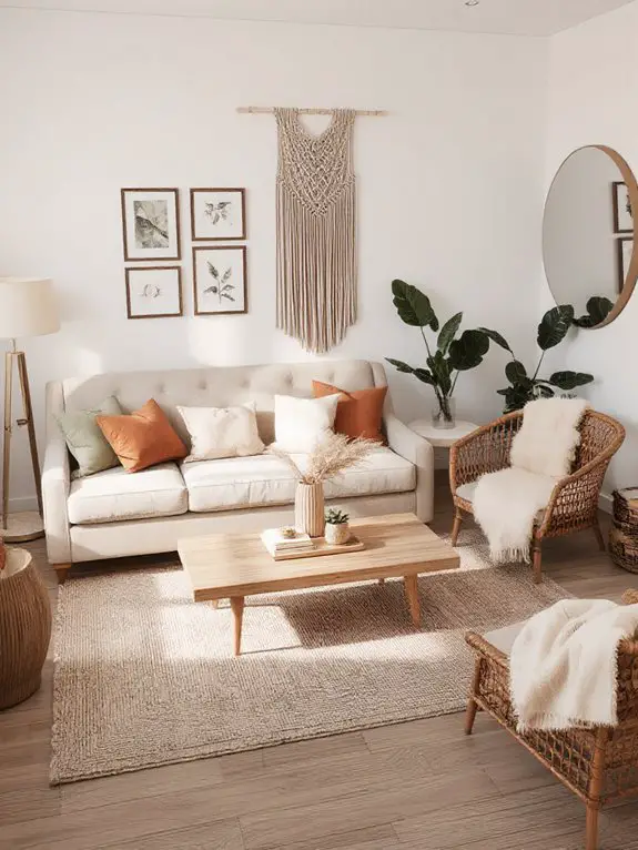 natural wood and wicker