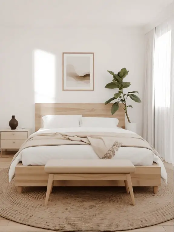natural wood bedroom accents