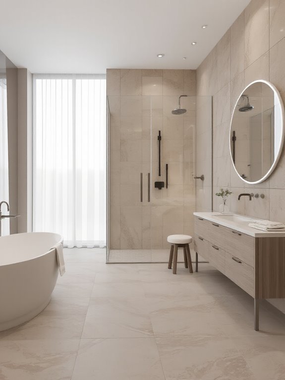 open light filled shower enclosure