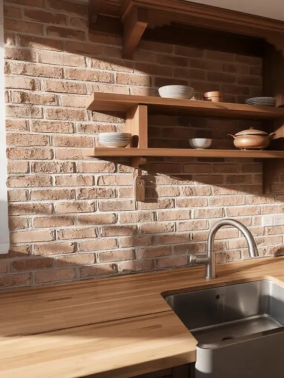 rustic brick kitchen charm