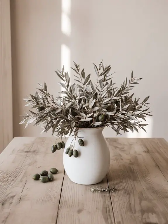 rustic olive branch centerpiece