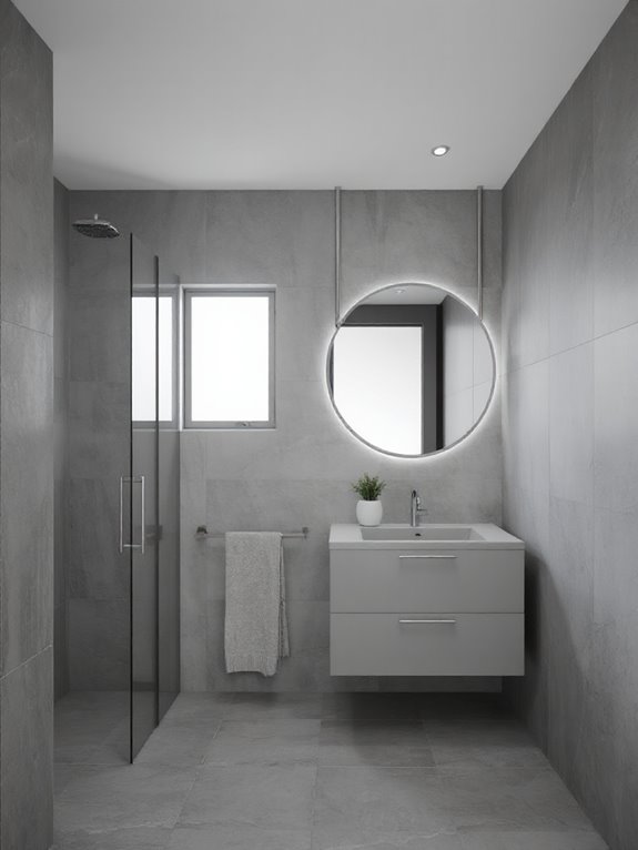 seamless monochrome bathroom design