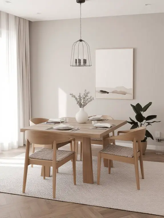 serene minimalistic dining ambiance