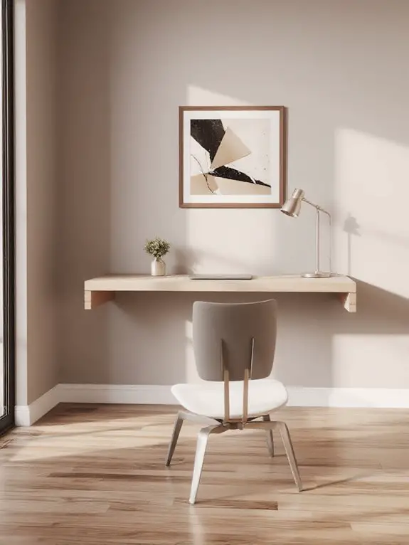 sleek floating desk solution