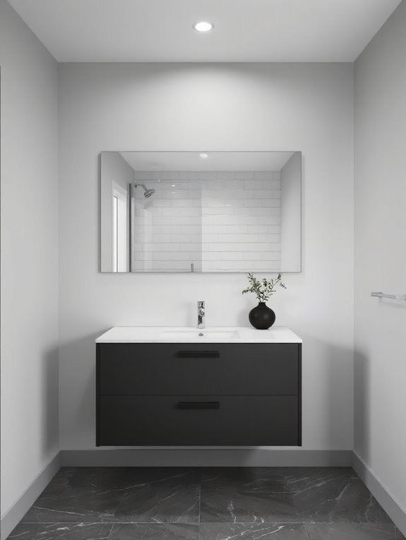 sleek floating vanity design