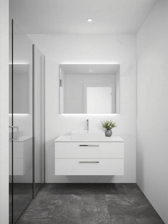 sleek minimalist bathroom hardware