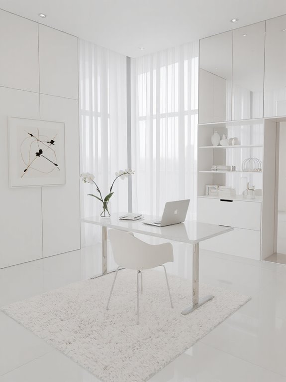 sleek modern all white office