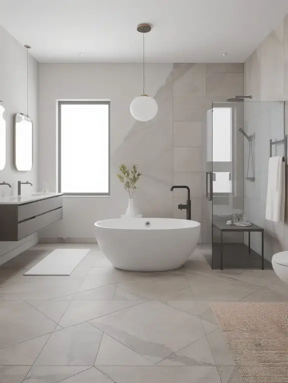 sleek modern bathroom tiles