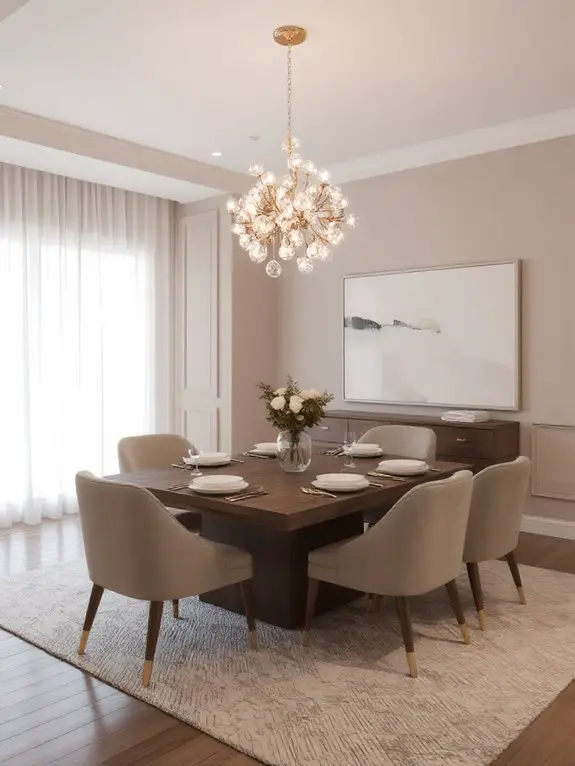 soft ambient dining lighting