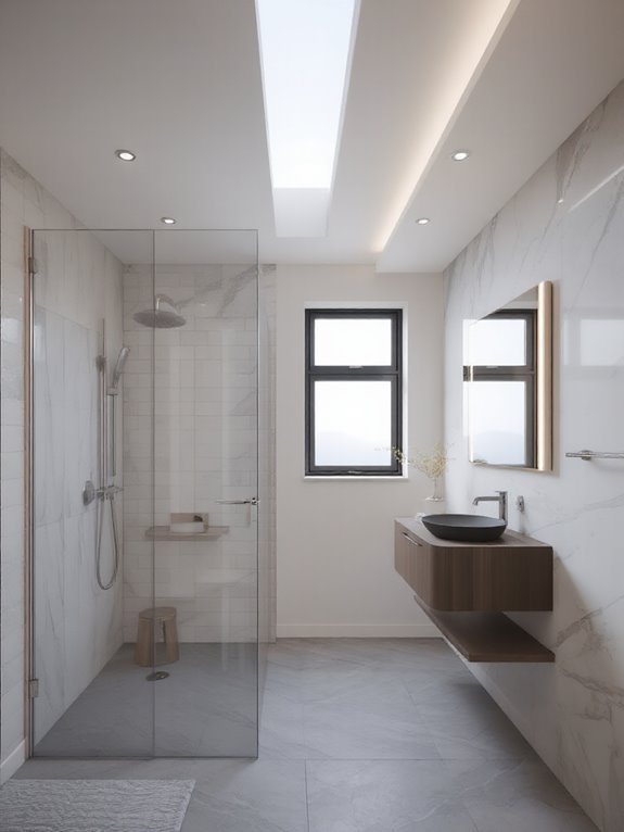 spacious glass shower enclosures