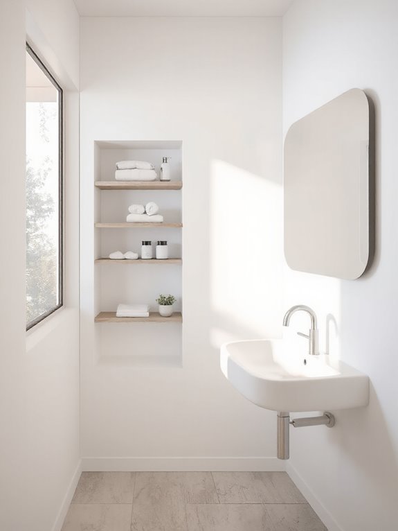 stylish functional recessed shelving